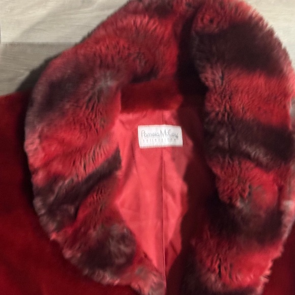 Faux Fur Red Teddy Jacket - Picture 9 of 11